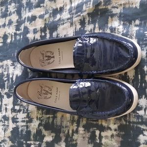 Cole Haan Navy Patent Leather Loafer
